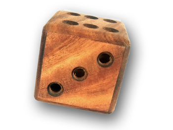 Wooden marble dice puzzle